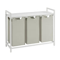WÄSCHEKORB - Hellgrau/Weiß, Trend, Holzwerkstoff/Textil (92.5/72/33cm) - MID.YOU