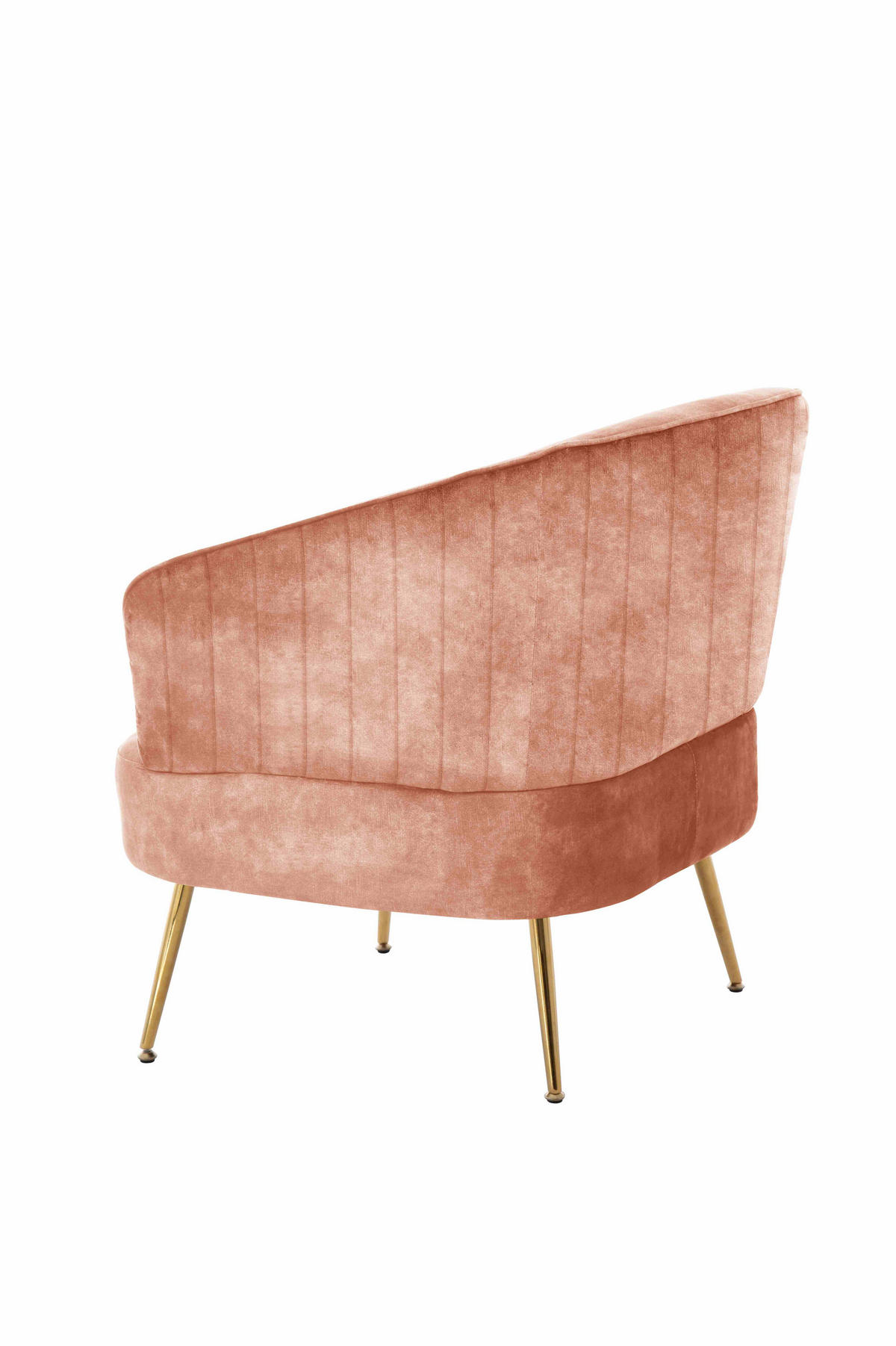 SESSEL Samt Rosa    - Goldfarben/Rosa, Design, Textil/Metall (76/69/75cm) - Livetastic