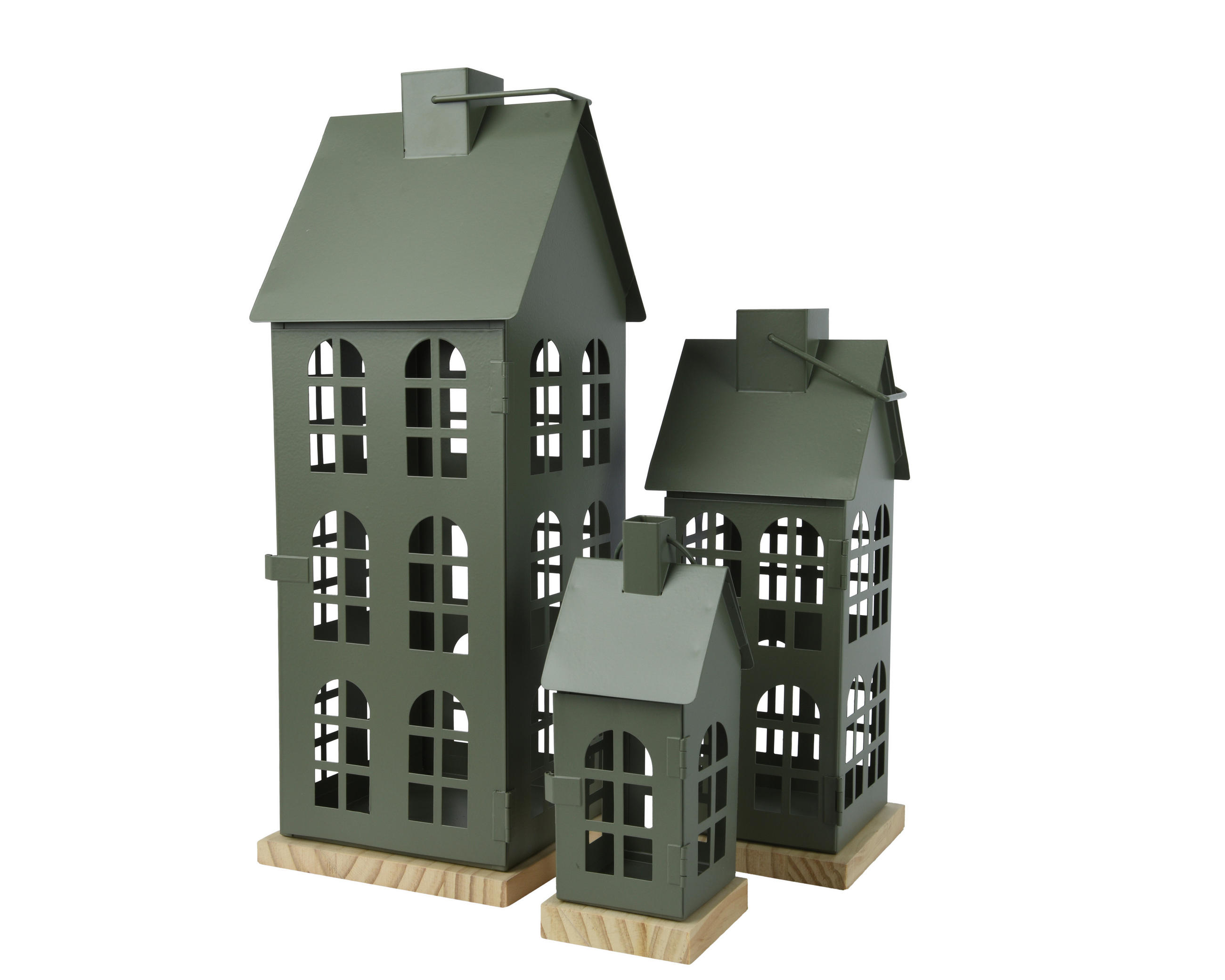 LATERNENSET - Grau, Basics, Metall (12/12/30cm)