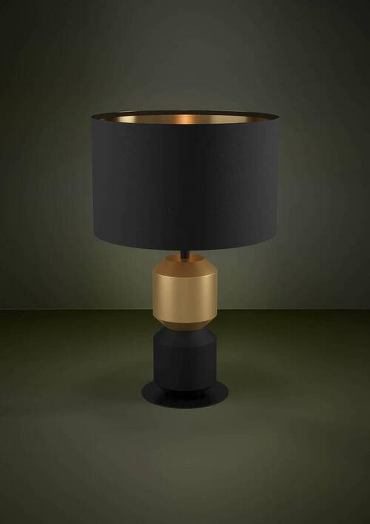 TISCHLEUCHTE 32,0/49,0 cm   - Messingfarben/Goldfarben, KONVENTIONELL, Textil/Metall (32,0/49,0cm) - Eglo