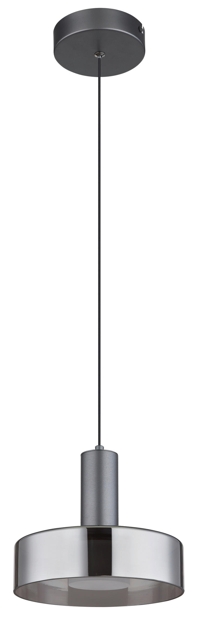 LED-HÄNGELEUCHTE 22/150 cm  - Schwarz/Grau, Design, Glas/Kunststoff (22/150cm) - Globo