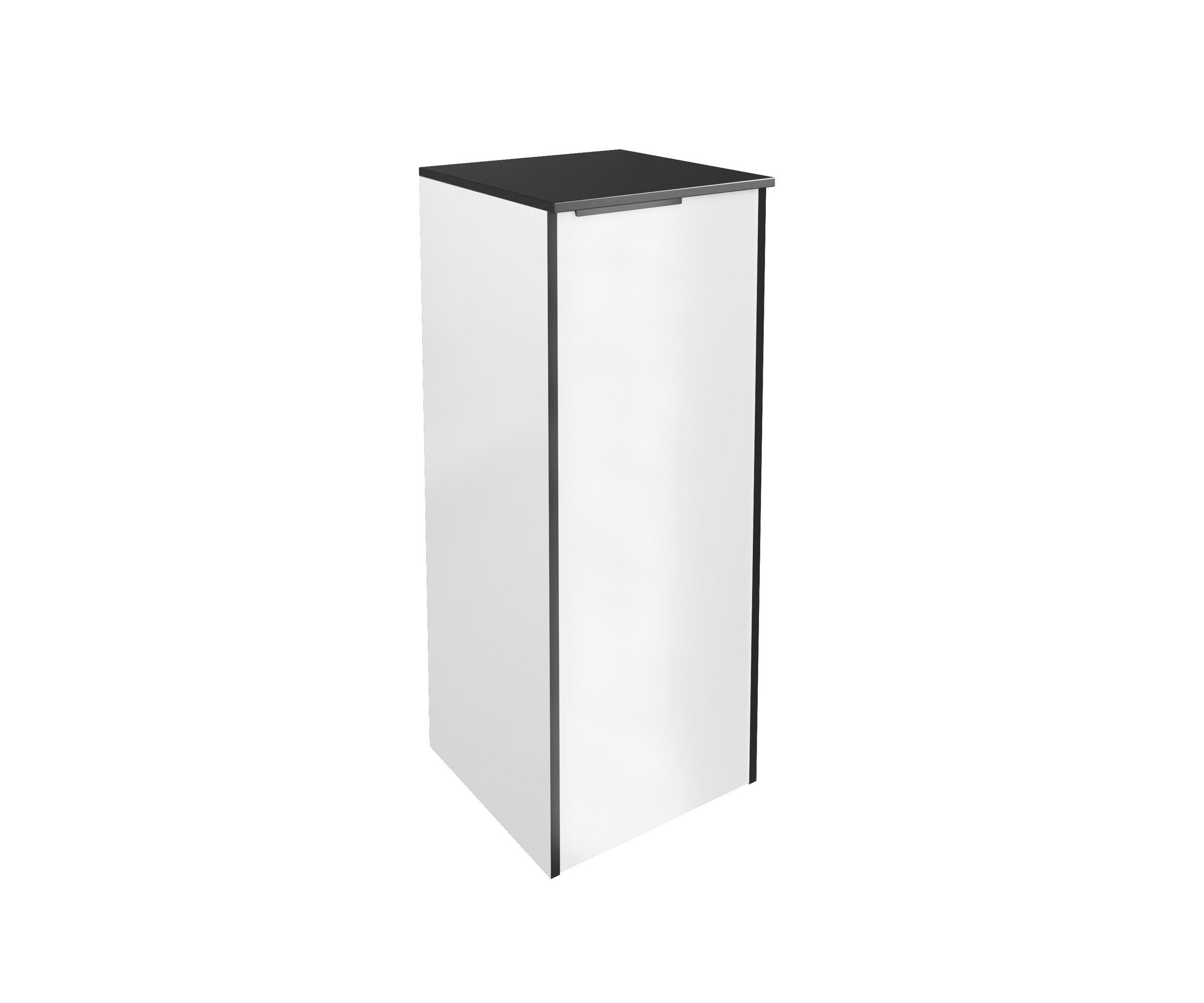 MIDISCHRANK 32,8/82,2/33 cm  - Weiß Hochglanz/Schwarz, Basics, Glas/Holzwerkstoff (32,8/82,2/33cm) - Voleo