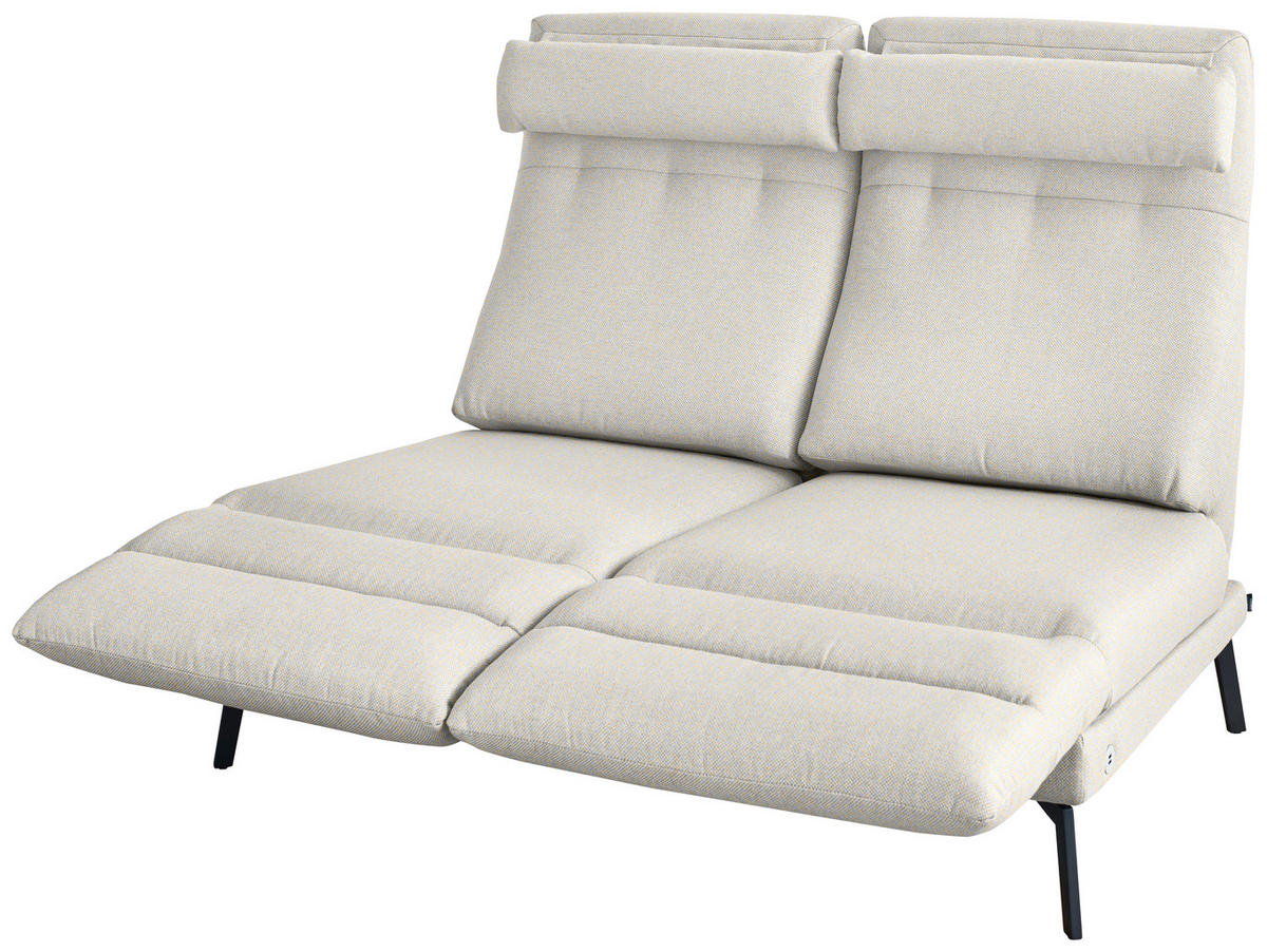 2-SITZER-SOFA Flachgewebe Naturfarben  - Schwarz/Naturfarben, Design, Textil/Metall (178-226/83-113/96-177cm) - Dieter Knoll