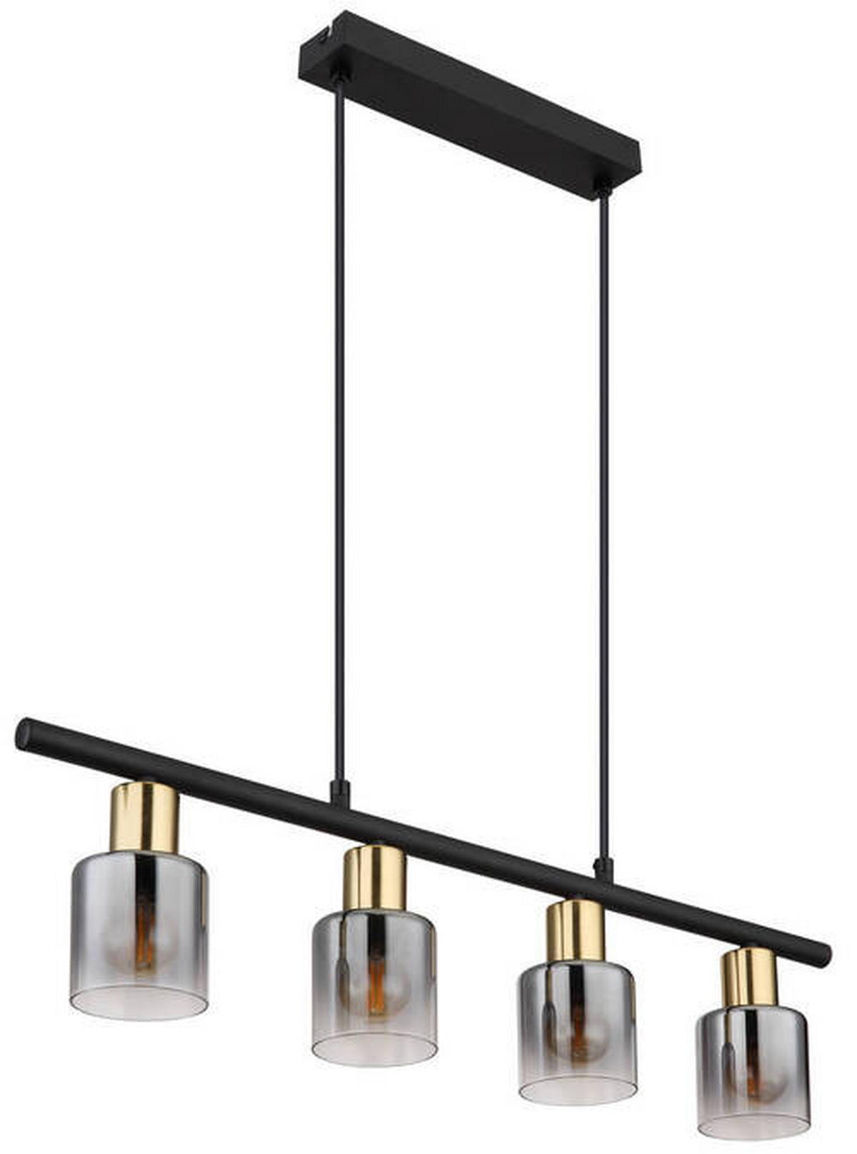 VISEČA SVETILKA     65/8/120 cm        25 W E14 - zlate barve/črna, Design, kovina/steklo (65/8/120cm) - Globo