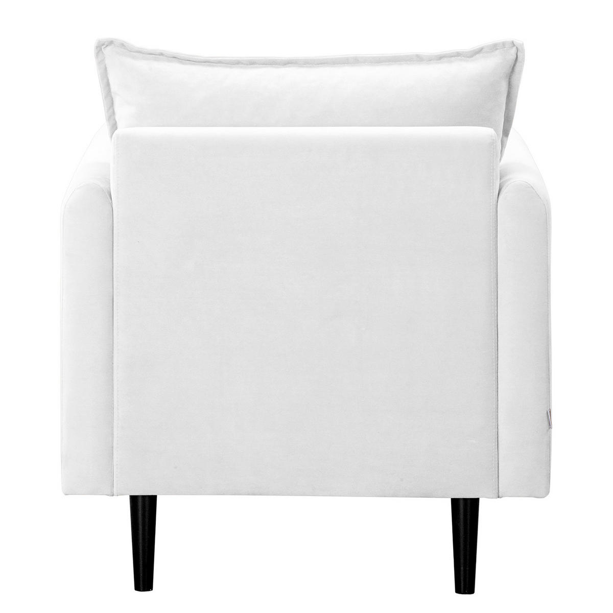 SESSEL in Samt Weiß  - Schwarz/Weiß, Design, Holz/Textil (74/86/100cm) - P & B