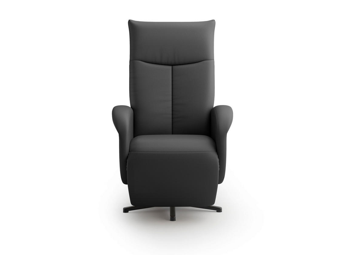 DREHSTUHL Schwarz  - Schwarz, MODERN, Leder/Metall (75/112/82cm) - Sit & More