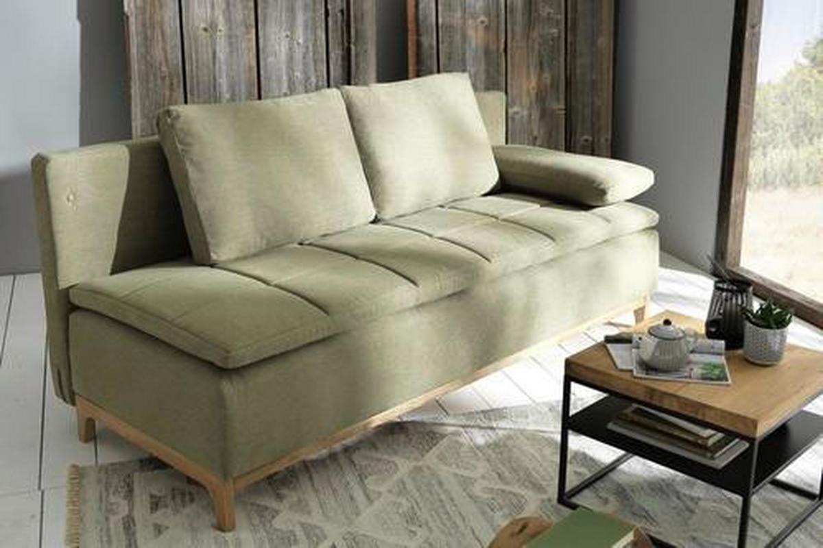 SCHLAFSOFA in Textil Grün  - Grün, Modern, Holz/Textil (200/96/88cm) - Joka