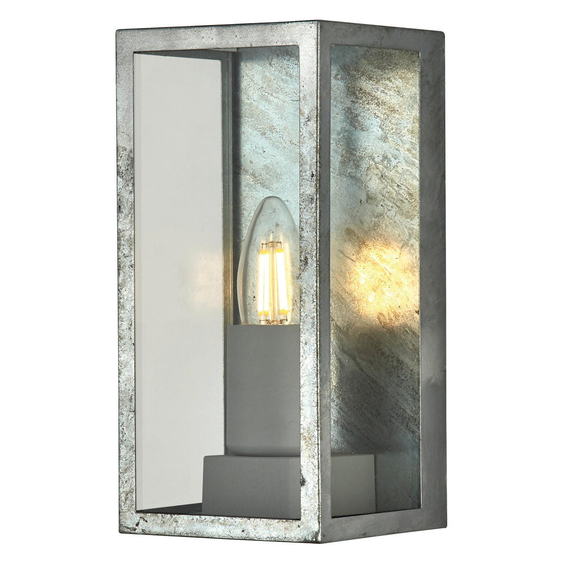 AUßENWANDLEUCHTE 11.3/23.6 cm   - Silberfarben, Basics, Glas/Metall (11.3/23.6cm)