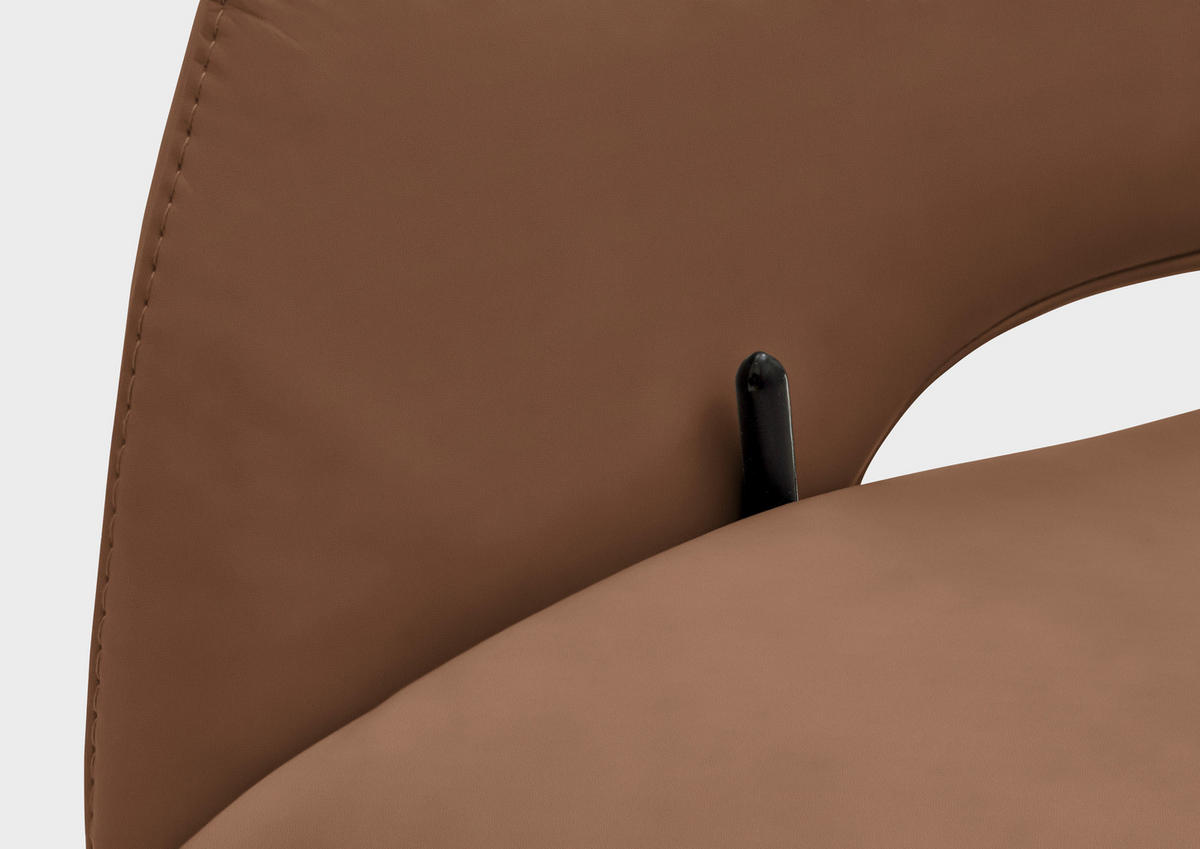 RELAXSESSEL in Leder Braun  - Schwarz/Braun, Design, Leder/Metall (83/116/87cm) - Valdera