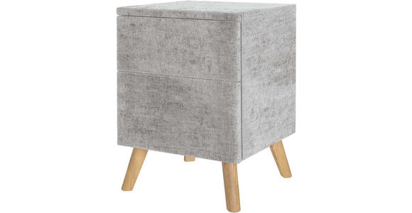 NACHTSCHRANK 40/60/40 cm Eiche vollmassiv  - Eichefarben/Grau, Design, Holz/Textil (40/60/40cm) - Esposa