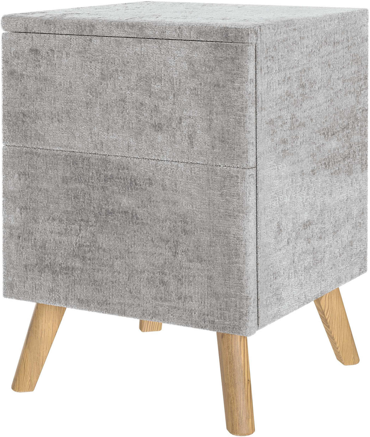 NACHTSCHRANK 40/60/40 cm Eiche vollmassiv  - Eichefarben/Grau, Design, Holz/Textil (40/60/40cm) - Esposa