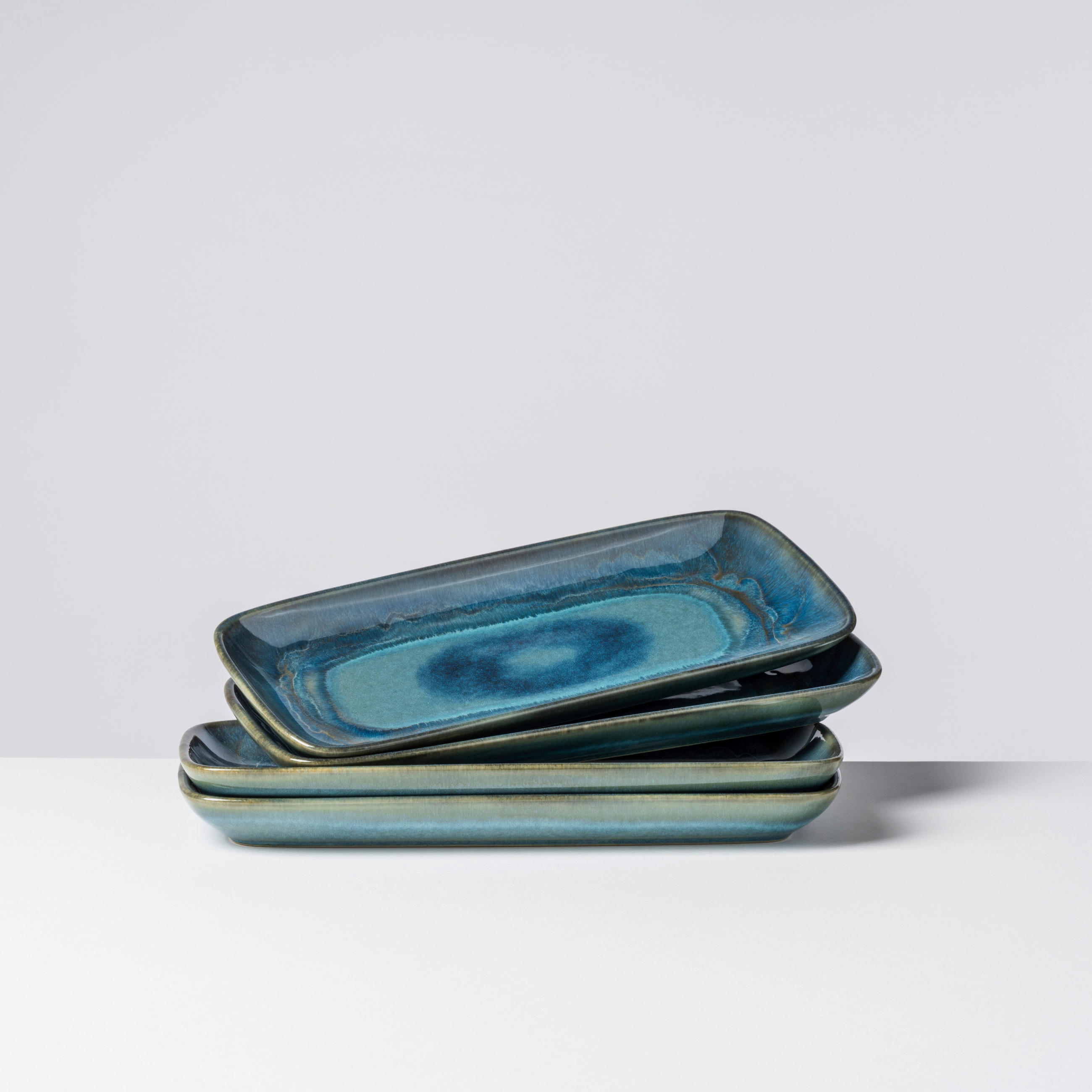 PLATTE TIEFER SEE  - Blau/Grün, Basics, Keramik (28/2,5/11,5cm) - Gipfelstück