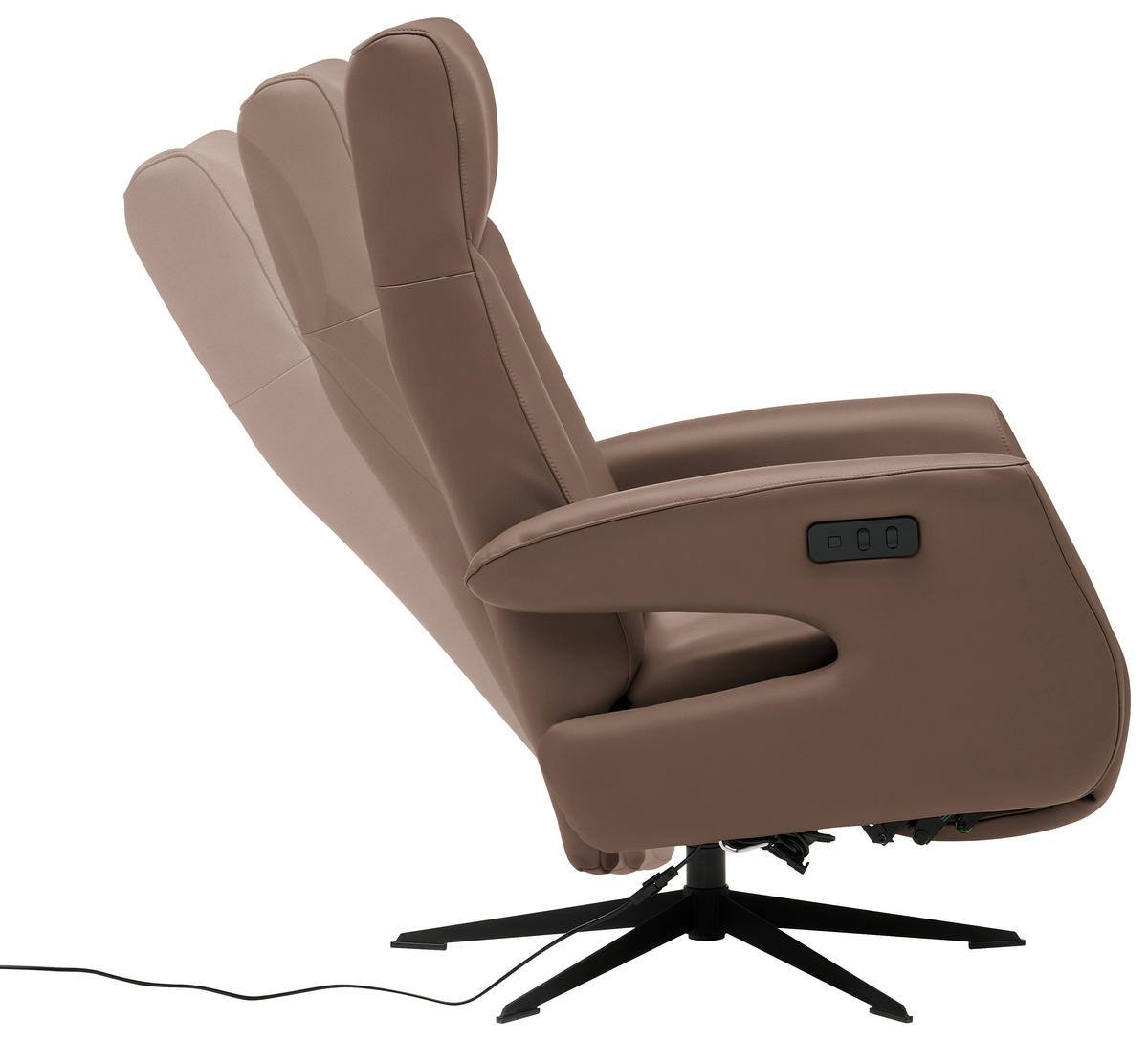 RELAXSESSEL in Leder Hellbraun  - Hellbraun/Schwarz, Design, Leder/Metall (74/105/82cm) - Welnova