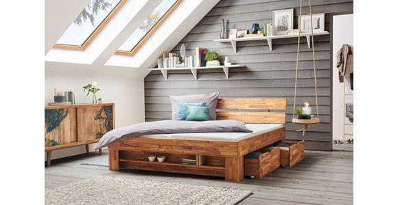 BETTKASTENSET Wildeiche - Wildeiche, Natur, Holz/Kunststoff (83/29/68cm) - Carryhome