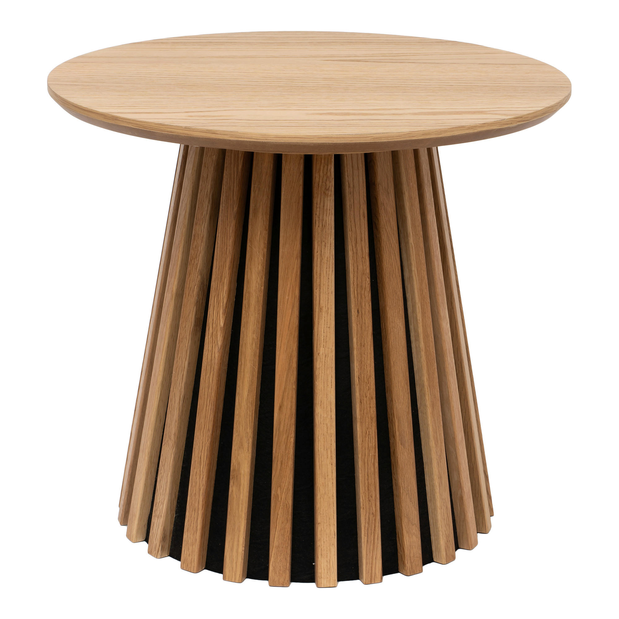 BEISTELLTISCH 50/45/50 cm Osaka Eiche furniert Eichefarben rund  - Eichefarben/Schwarz, Basics, Holz/Holzwerkstoff (50/45/50cm)