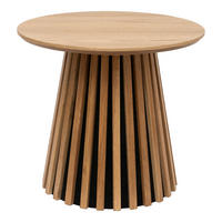 BEISTELLTISCH 50/45/50 cm Osaka Eiche furniert Eichefarben rund  - Eichefarben/Schwarz, Basics, Holz/Holzwerkstoff (50/45/50cm)