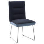 STUHL  in Stahl Flachgewebe Metall, Textil  - Blau/Edelstahlfarben, Design, Textil/Metall (49/93/59cm) - Dieter Knoll