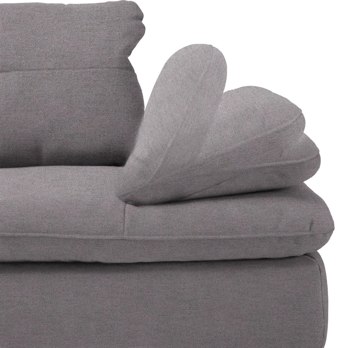 ECKSOFA  in Flachgewebe Anthrazit  271/344 cm  - Anthrazit/Schwarz, Design, Textil/Metall (271/344cm) - Chilliano