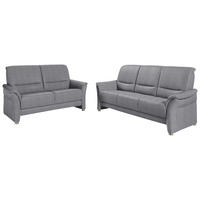 SITZGARNITUR  in Flachgewebe Grau  - Alufarben/Grau, KONVENTIONELL, Textil/Metall (198/172/96/93cm) - Beldomo Premium