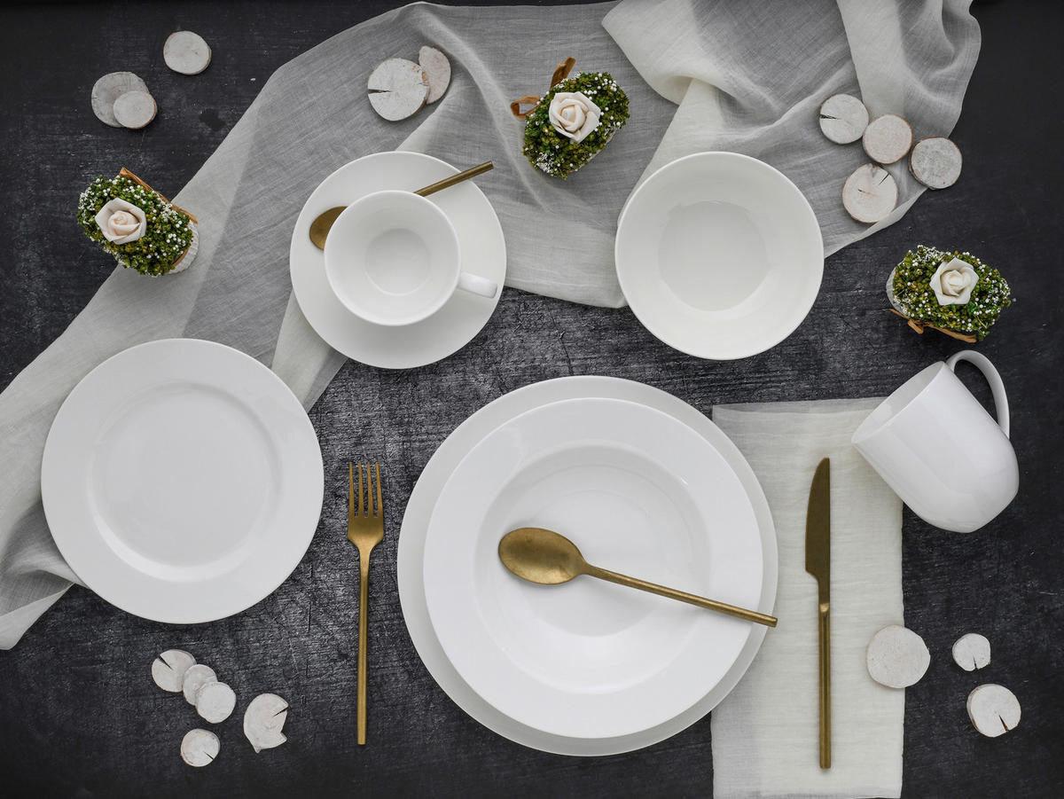 KOMBISERVICE Fleur Royal 42-teilig  - Weiß, Basics, Keramik - Creatable