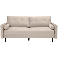 SCHLAFSOFA in Samt Naturfarben  - Schwarz/Naturfarben, Konventionell, Holz/Textil (220/95/98cm) - MID.YOU