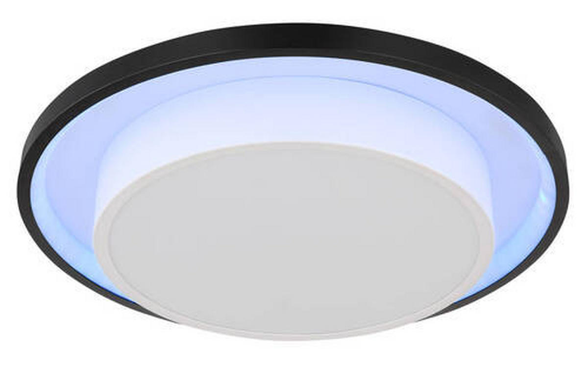 STROPNA LED-SVETILKA   //2700-6500 K/230 V/ - črna/opal, Design, kovina/umetna masa (39,5/5cm) - Globo