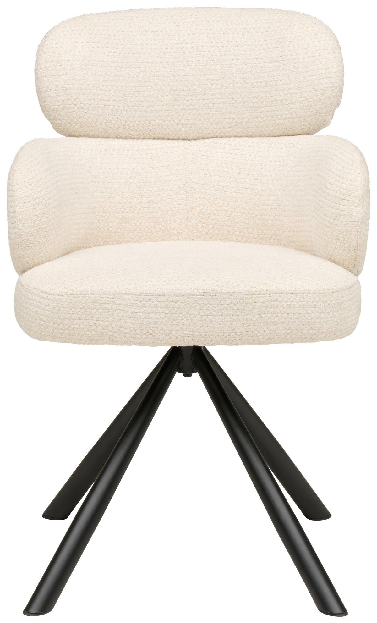 ARMLEHNSTUHL  Sitzfläche 360° drehbar Webstoff  - Beige/Schwarz, MODERN, Textil/Metall (60/84/64cm) - MID.YOU
