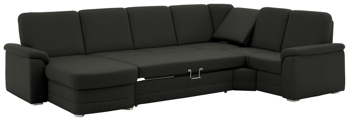 WOHNLANDSCHAFT  in Chenille Anthrazit  - Anthrazit/Alufarben, KONVENTIONELL, Holz/Textil (160/329/235cm) - Beldomo Comfort