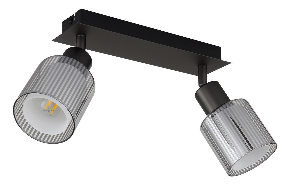 STRAHLER 28/8/18,6 cm   - Schwarzchrom/Weiß, Basics, Glas/Metall (28/8/18,6cm) - Globo