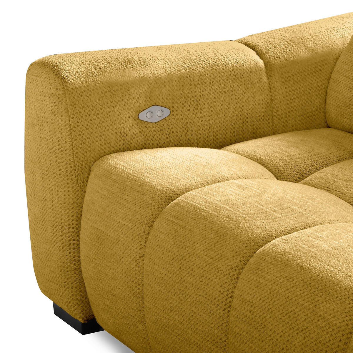 ECKSOFA  Webstoff Senfgelb  - Senfgelb/Schwarz, Design, Kunststoff/Textil (274/177cm) - Livetastic