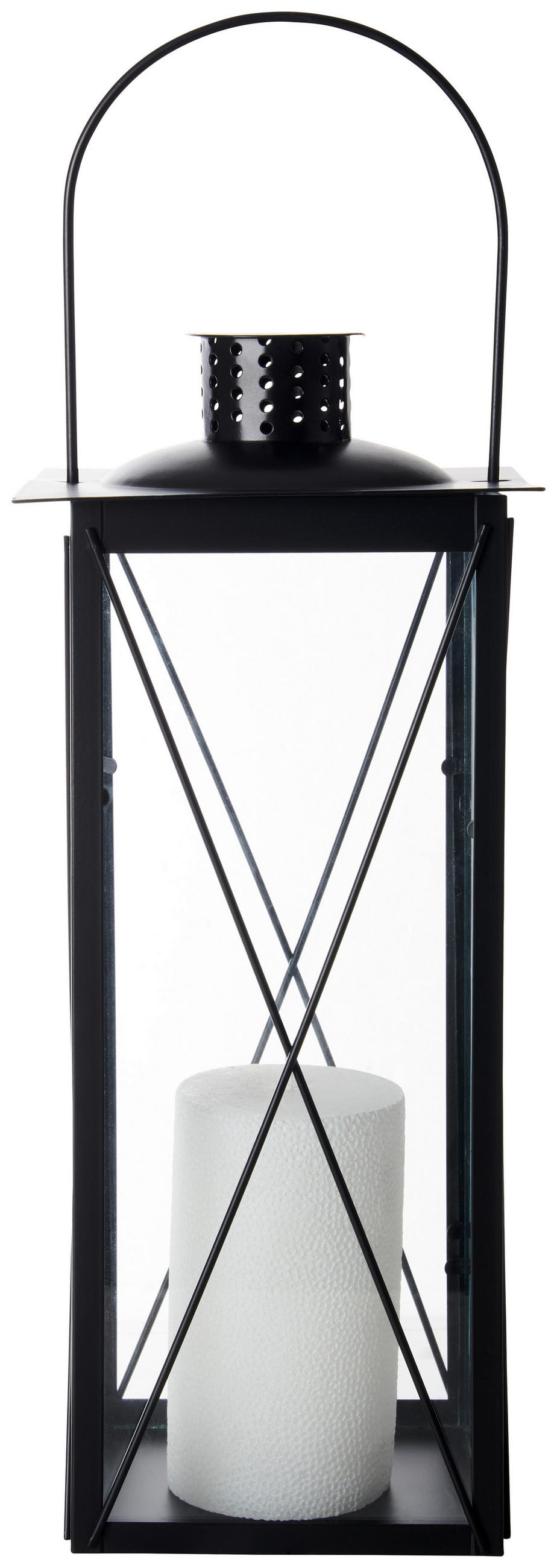 LATERNE - Transparent/Schwarz, Basics, Glas/Metall (17/40/17cm) - Ambia Home