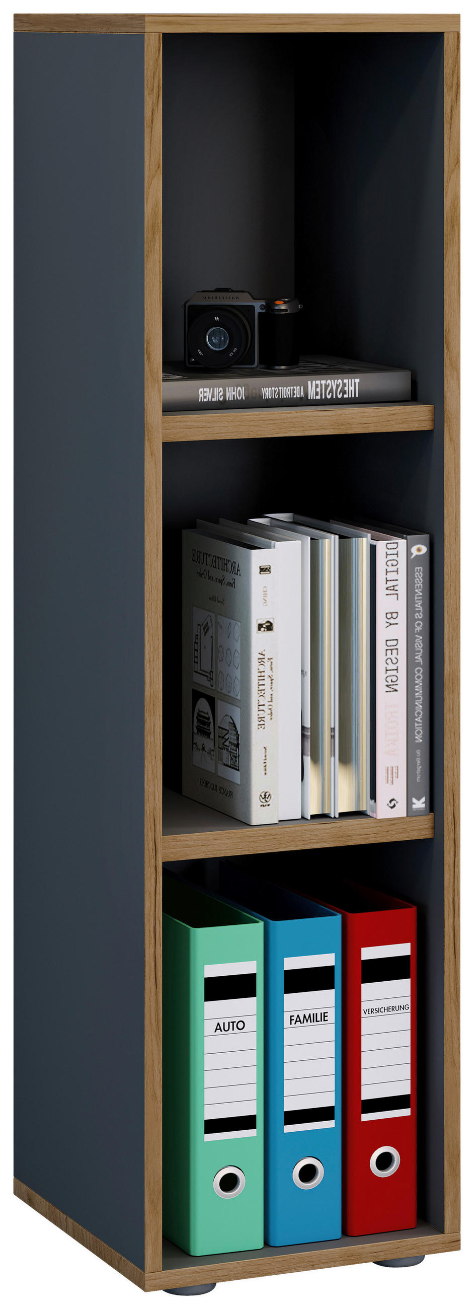 AKTENREGAL 30/110/33 cm  - Honigeiche/Anthrazit, Design, Holzwerkstoff/Kunststoff (30/110/33cm) - MID.YOU