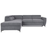 ECKSOFA Dunkelgrau Velours  - Dunkelgrau/Schwarz, KONVENTIONELL, Textil/Metall (217/255cm) - Carryhome
