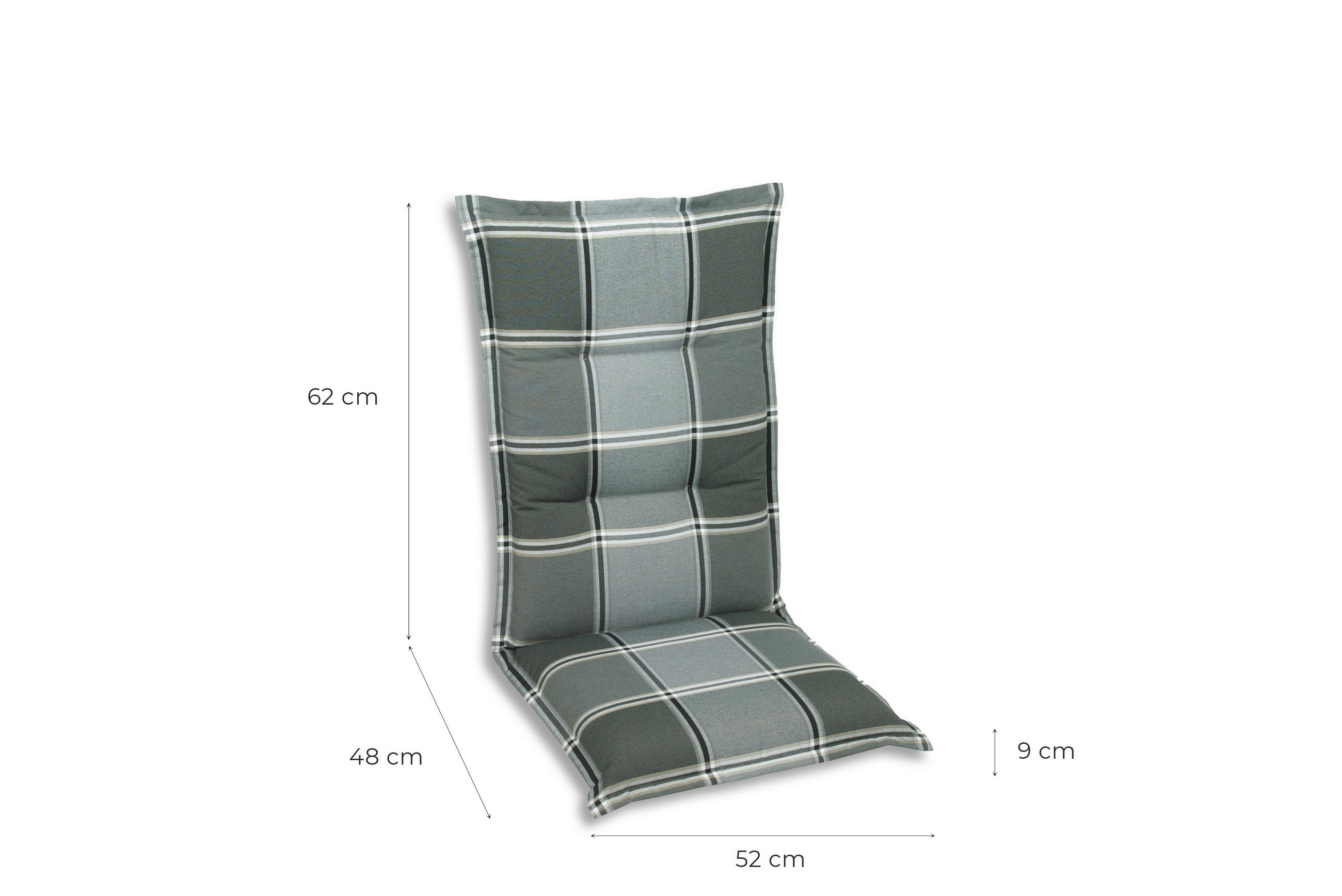 SESSELAUFLAGENSET in Grau Karo  - Grau, Basics, Textil (50/9/108cm)