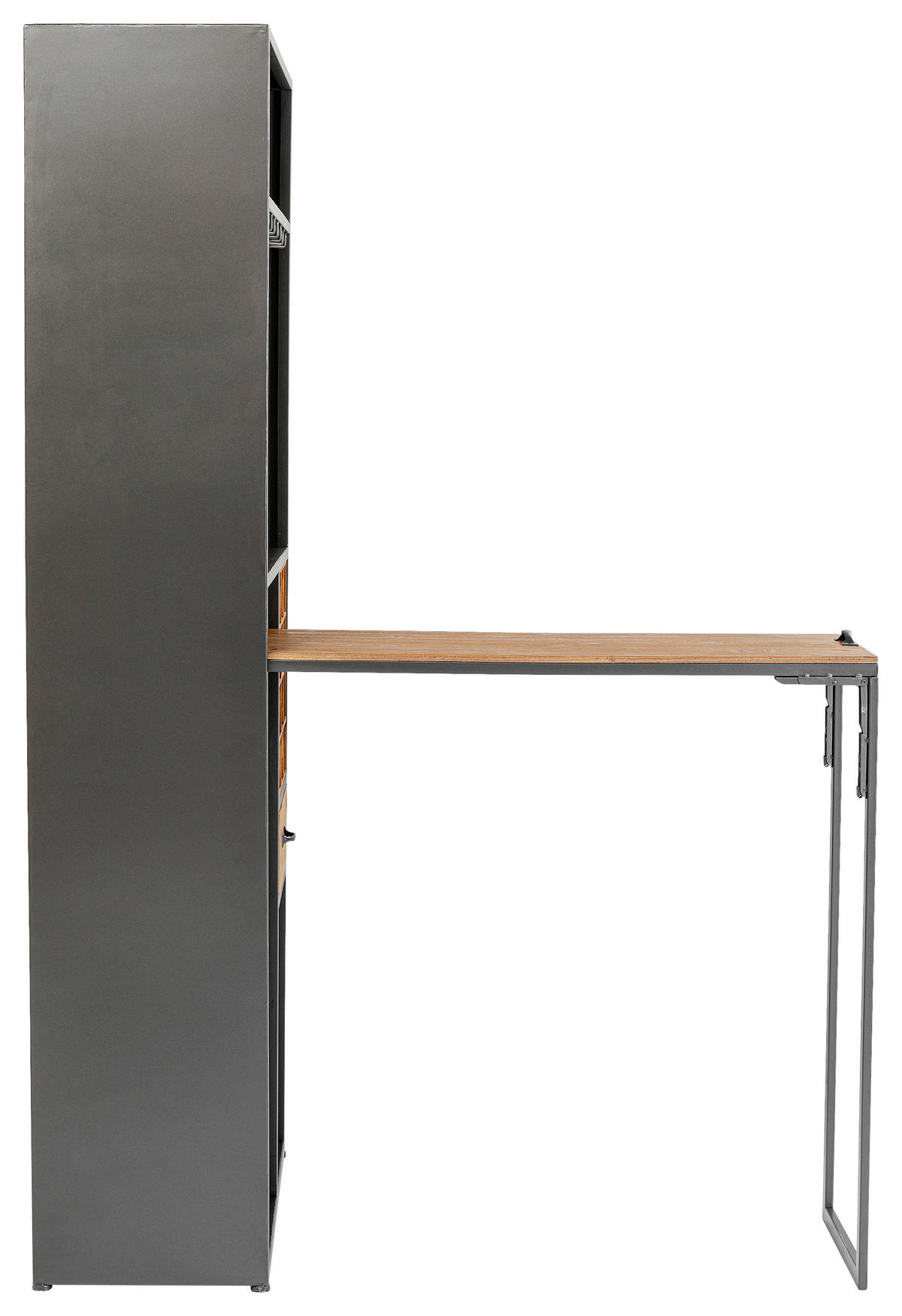 BARSCHRANK Tanne massiv Grau, Naturfarben  - Naturfarben/Grau, Design, Holz/Metall (80/201/38-134,5cm) - Kare-Design