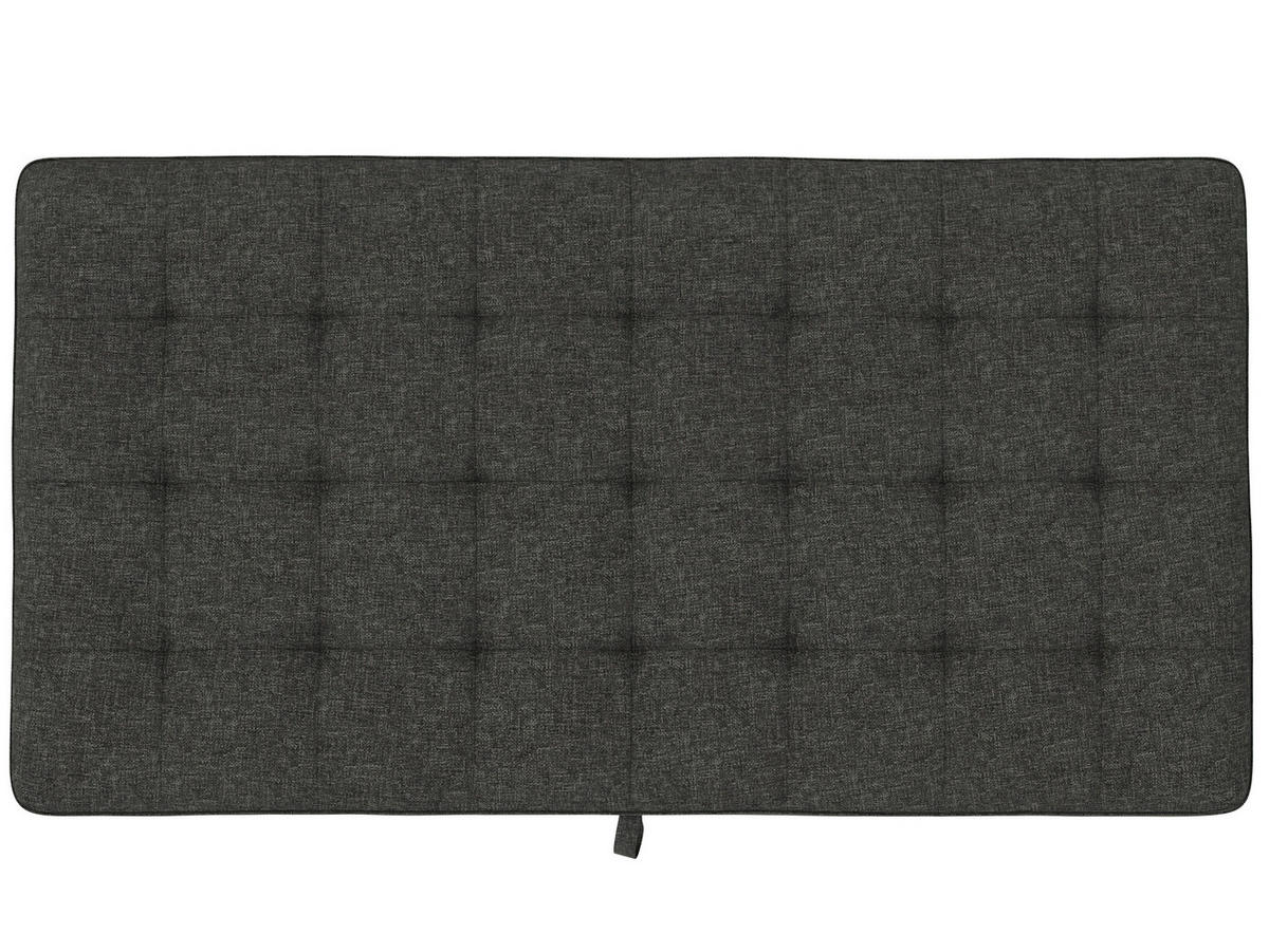 HOCKER PALERMO Webstoff, Leinenoptik Anthrazit  - Anthrazit/Schwarz, Basics, Kunststoff/Textil (130/43/69cm) - Livetastic