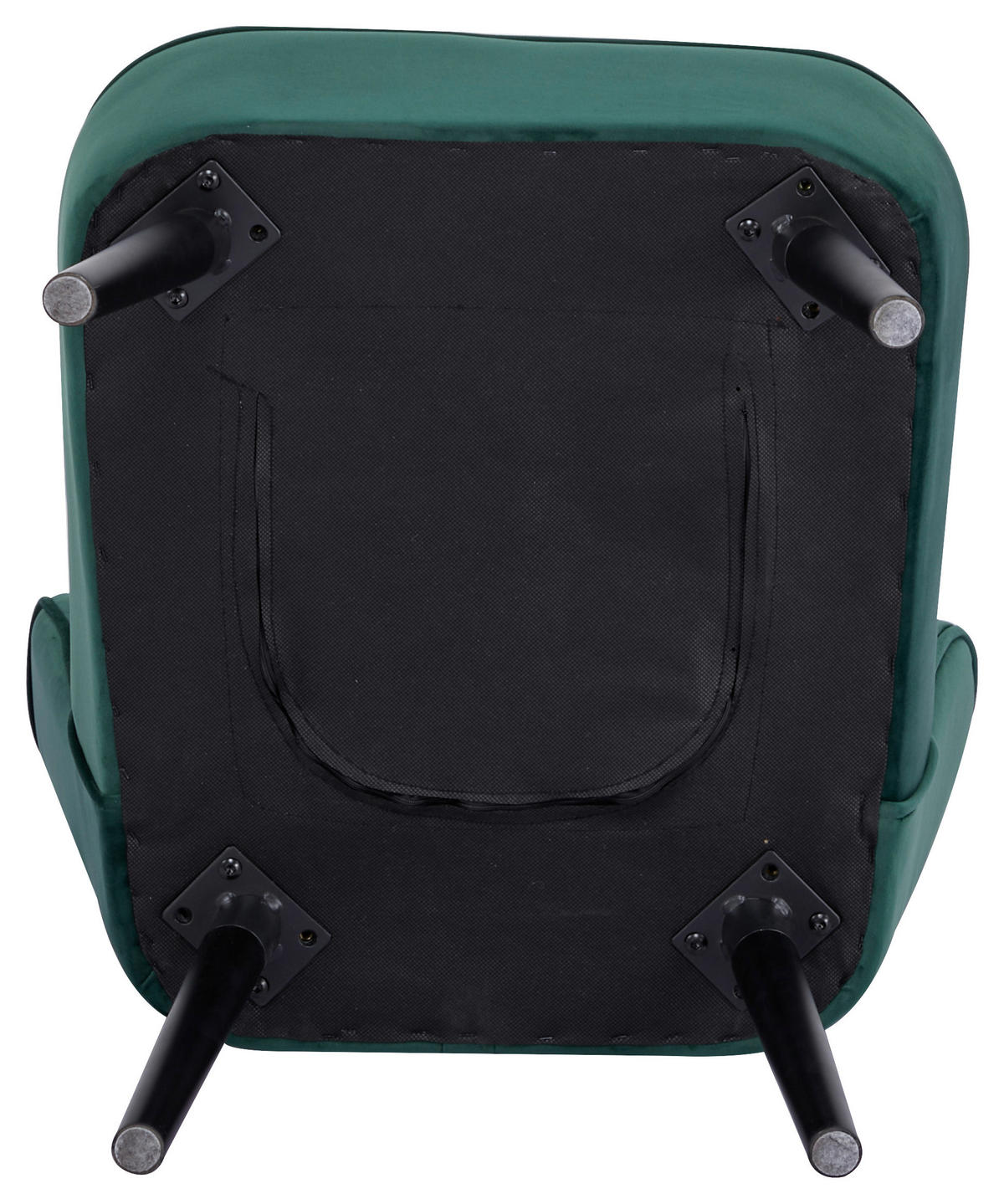 SESSEL Samt Grün    - Schwarz/Grün, Design, Holz/Textil (58/80/64cm) - P & B