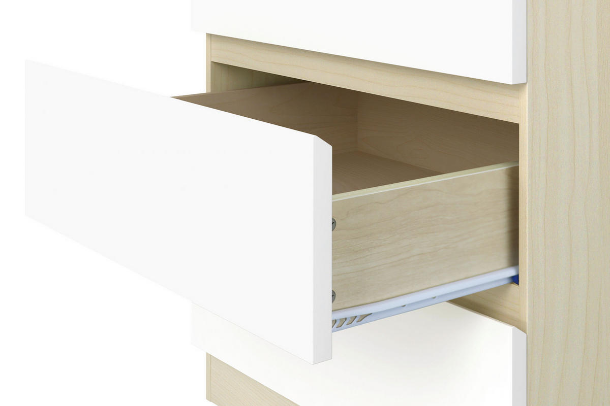 KOMMODE  in 80/93,5/39,5 cm  - Weiß/Naturfarben, Design, Holzwerkstoff (80/93,5/39,5cm) - Livetastic