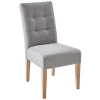 SZÉK textil, fa szürke  - tölgyfa színű/szürke, Konventionell, textil/fa (48/95/61cm) - Carryhome
