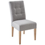 STUHL Webstoff Grau  - Eichefarben/Grau, KONVENTIONELL, Holz/Textil (48/95/61cm) - Carryhome