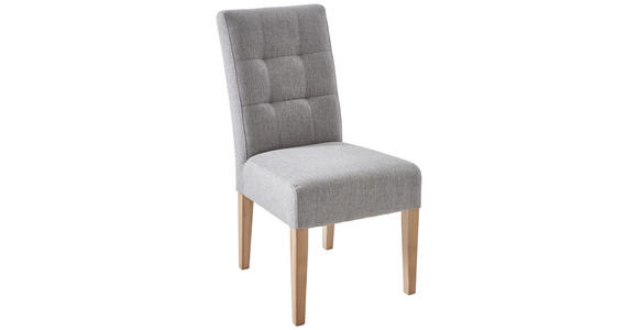 STUHL in Webstoff Textil, Holz - Eichefarben/Grau, KONVENTIONELL, Holz/Textil (48/95/61cm) - Carryhome