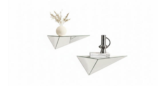 WANDREGALSET  - Silberfarben, LIFESTYLE, Glas/Holzwerkstoff (59/23/23cm) - Novel