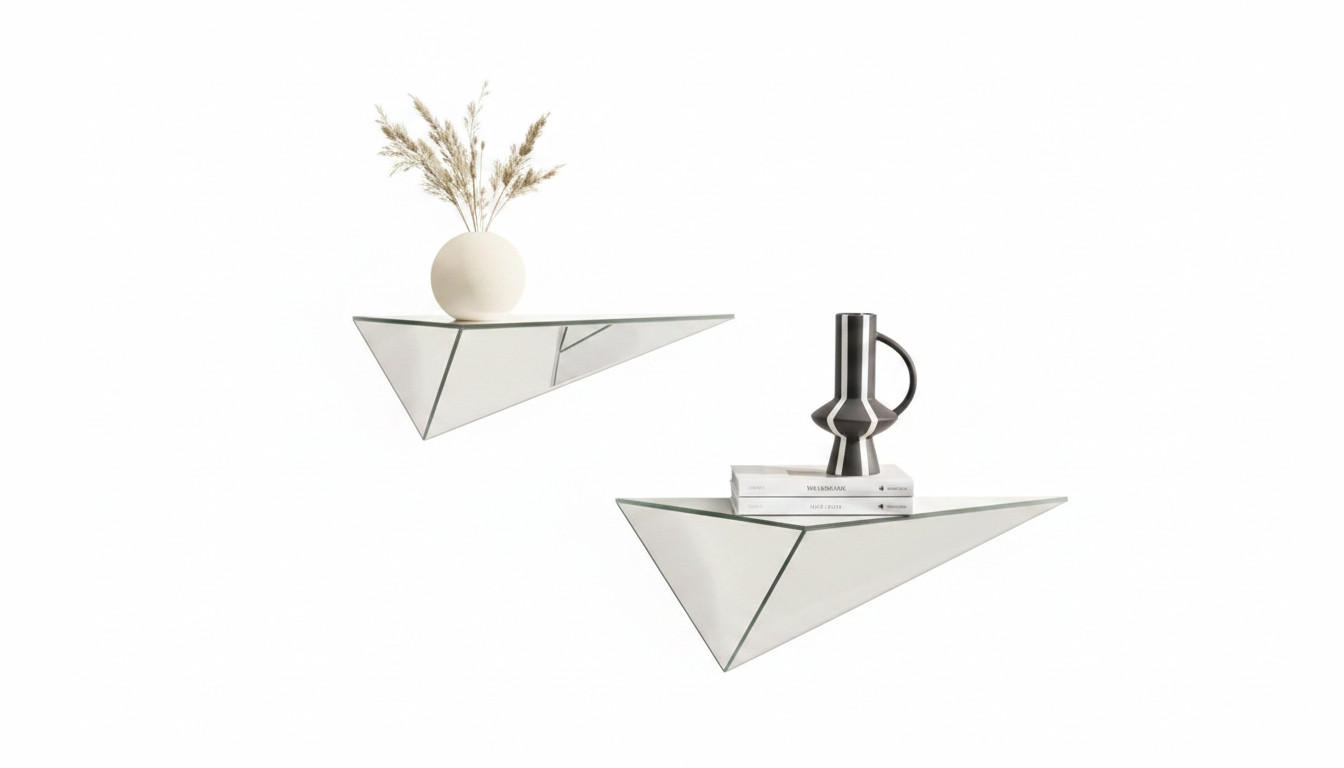 WANDREGALSET  - Silberfarben, LIFESTYLE, Glas/Holzwerkstoff (59/23/23cm) - Novel