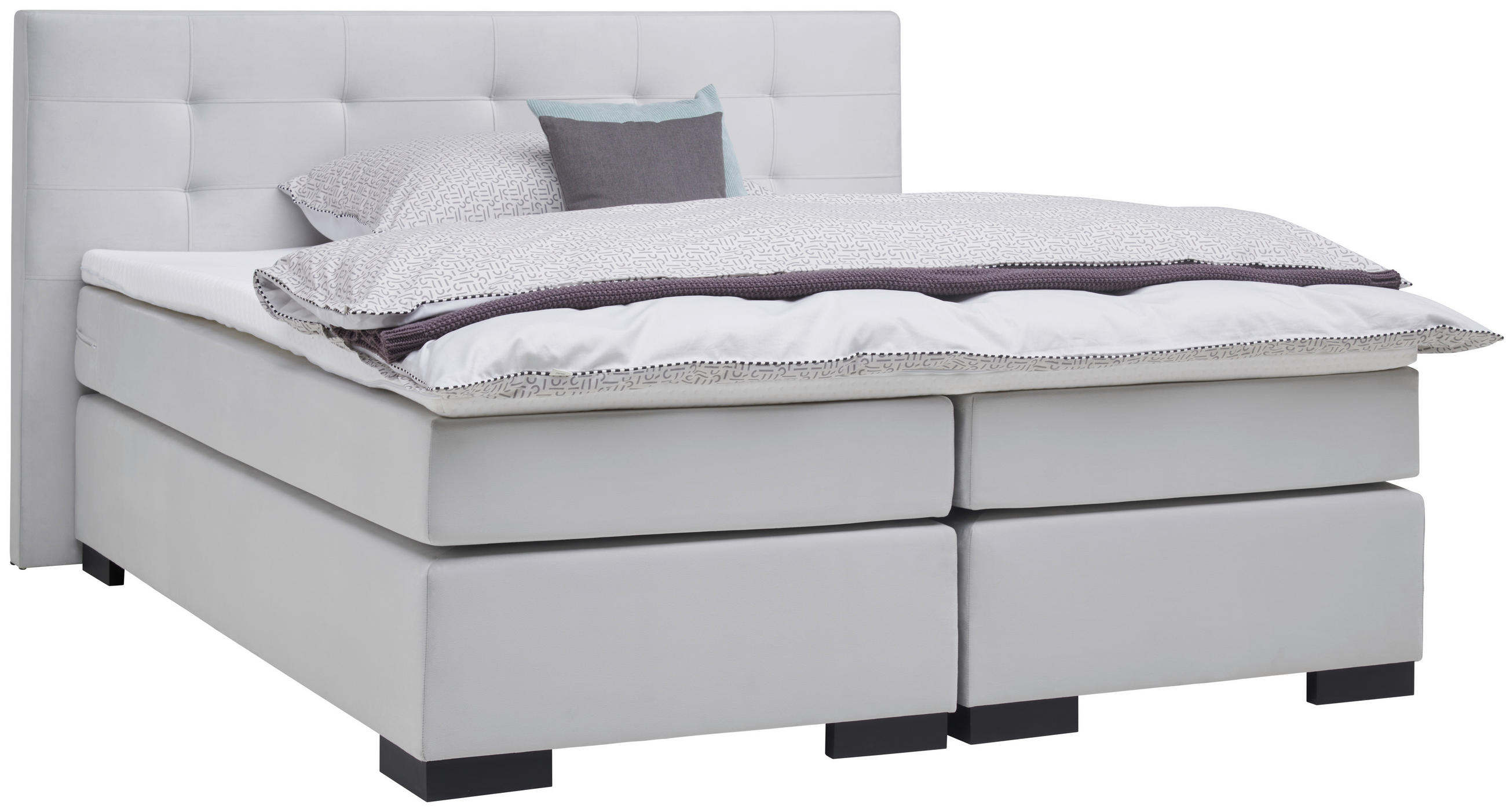 BOXSPRINGOVÁ POSTEĽ, 180/200 cm, sivá - čierna/sivá, Modern, kartón/drevo (180/200cm) - MID.YOU