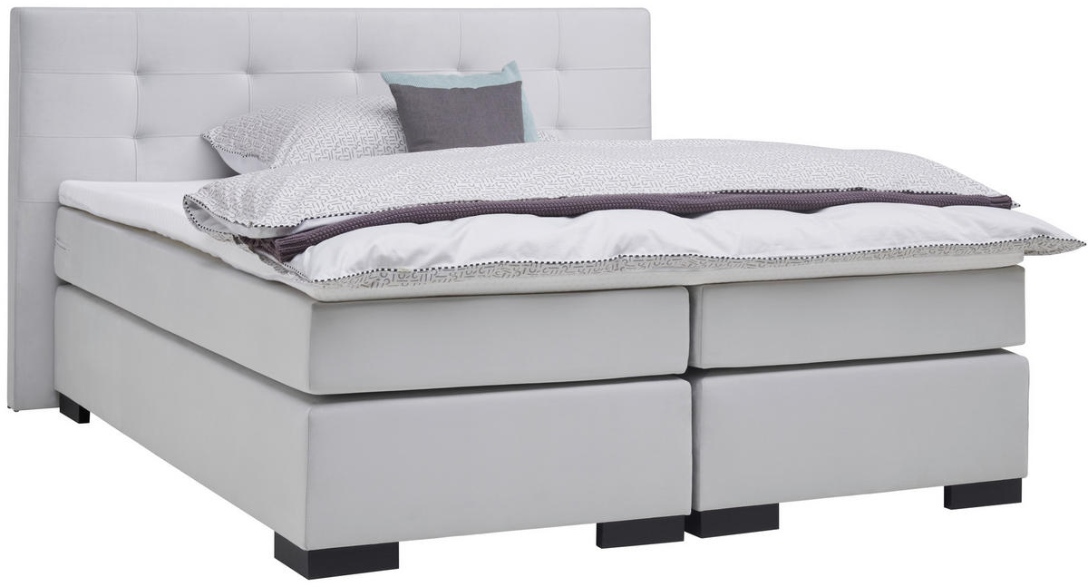 BOXSPRINGOVÁ POSTEĽ, 180/200 cm, sivá - čierna/sivá, Modern, kartón/drevo (180/200cm) - MID.YOU