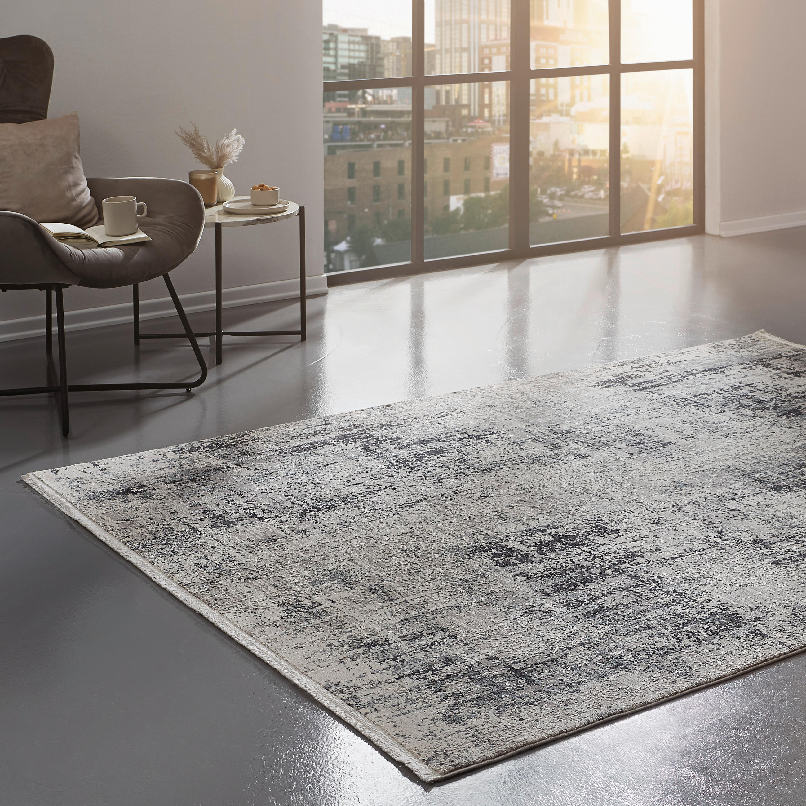 WEBTEPPICH 240/340 cm Grau, Schwarz, Beige  - Beige/Schwarz, Design, Textil (240/340cm) - Dieter Knoll