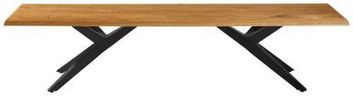 SITZBANK 180/46/40 cm Schwarz, Eichefarben Eiche massiv Metall  - Eichefarben/Schwarz, Design, Holz/Metall (180/46/40cm) - Musterring