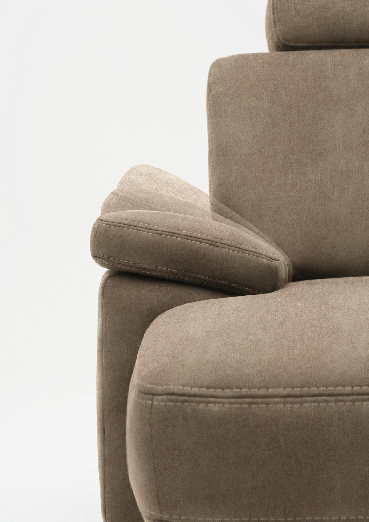 WOHNLANDSCHAFT in Velours Hellbraun  - Hellbraun/Eichefarben, Konventionell, Holz/Textil (235/316/167cm) - Beldomo System