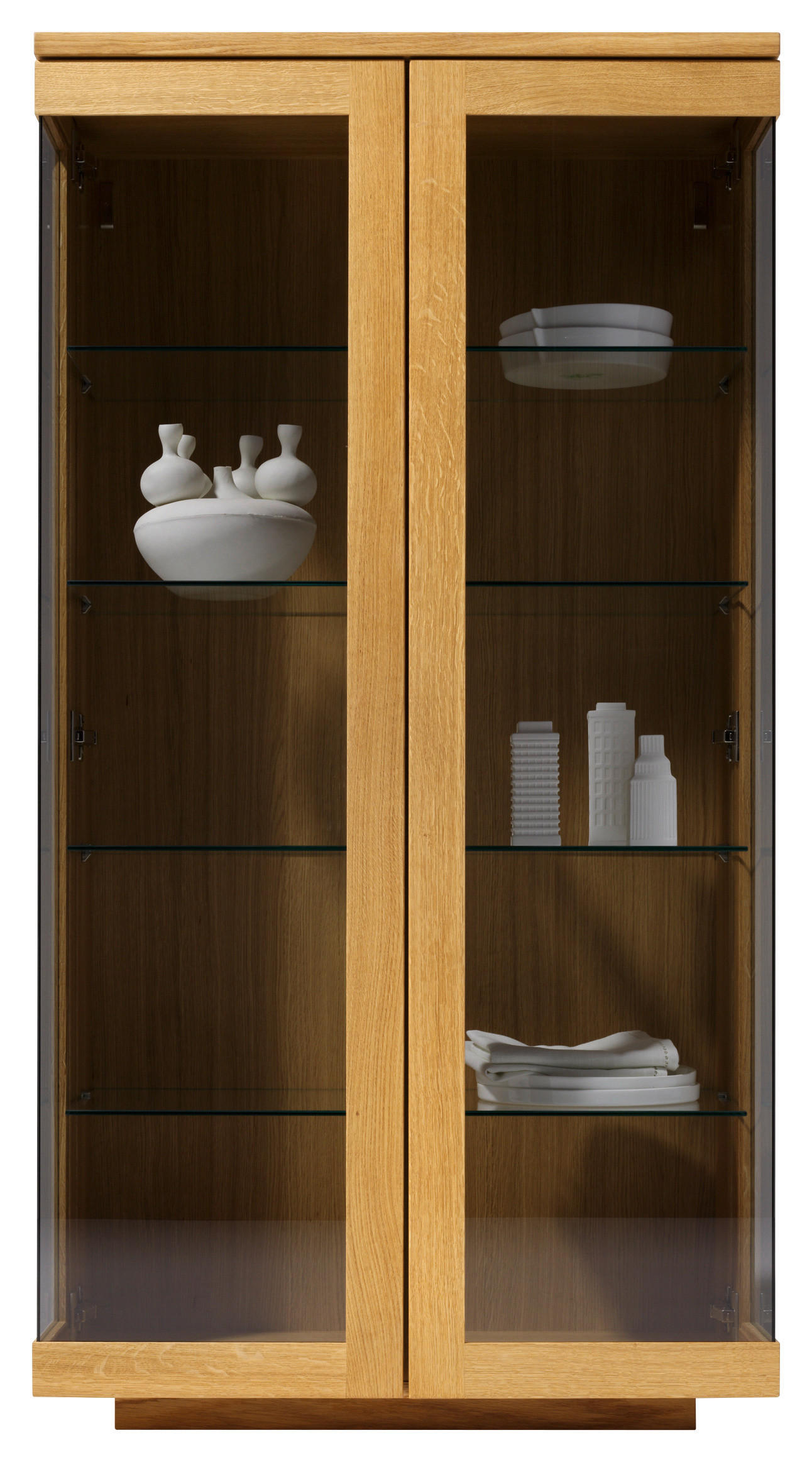 VITRINE  in massiv Eiche Eichefarben - Eichefarben, Design, Glas/Holz (80/151,5/41,9cm) - Team 7