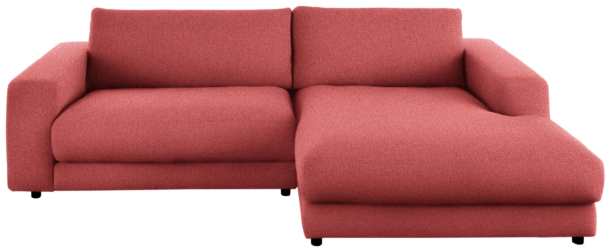 ECKSOFA in Flachgewebe Koralle  - Koralle/Schwarz, Design, Kunststoff/Textil (270/190cm) - Lomoco